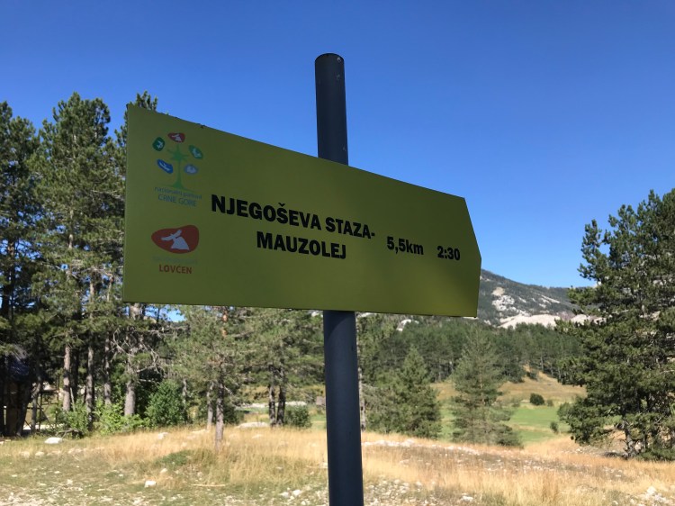 Signpost Lovcen National Park